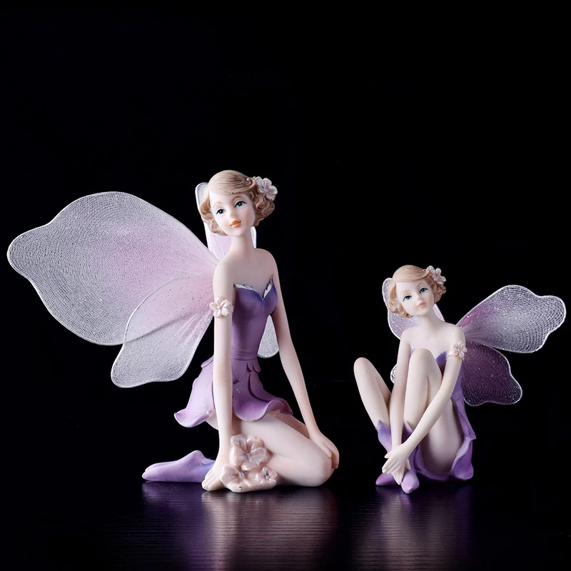 

European Resin Angel Flower Fairy Doll Girl, Kawai Garden Miniatures, Crafts Figurines, Living Room, Home Decoration