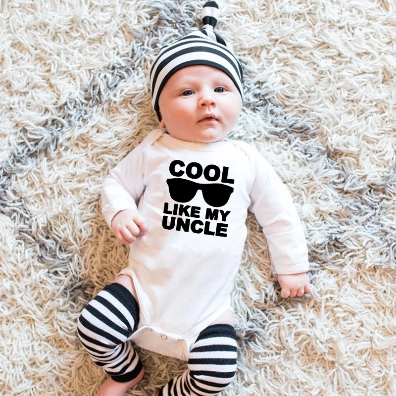 

Cool Like My Uncle Baby Boys Bodysuits Autumn Long Sleeve Bodysuit Winter Ropa Newborn Shower Present 0-24M