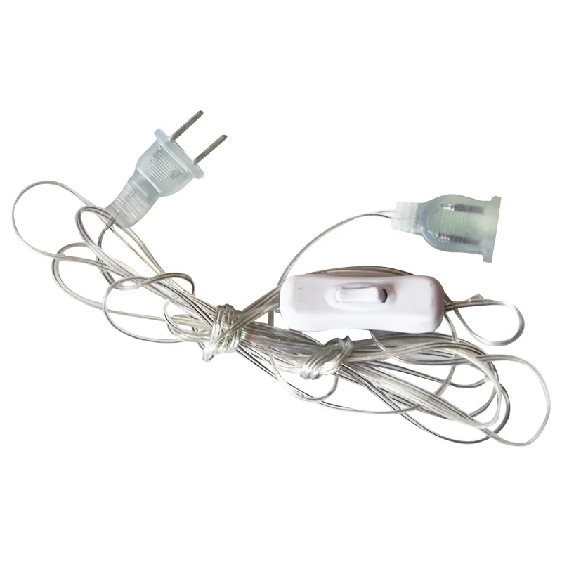 3/5M Extender Wire EU / US Plug For Christmas Wedding Party Lighting LED Holiday Light String Curtain Light Extension Cord