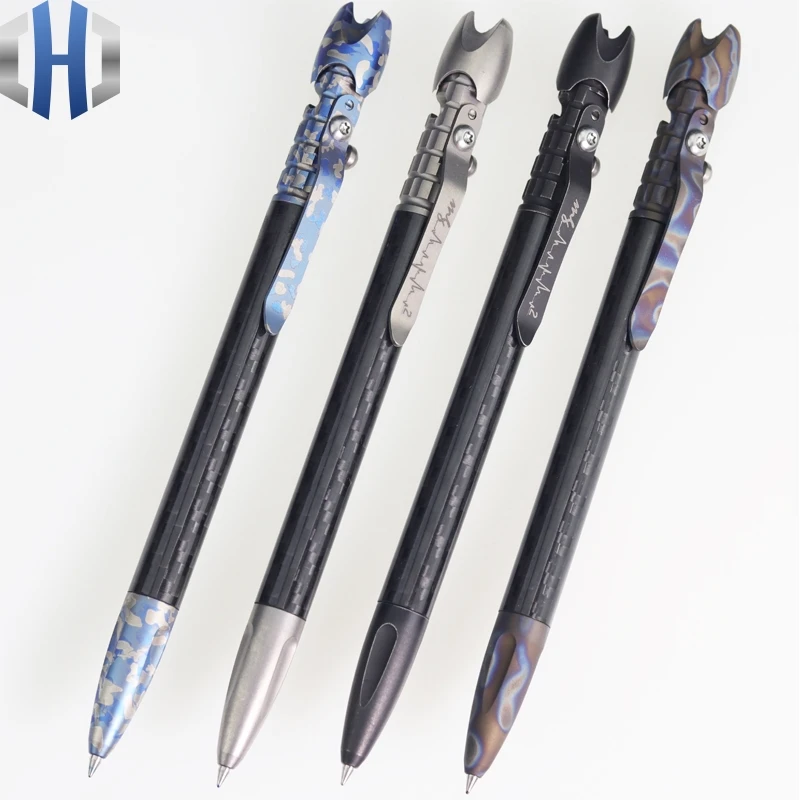 

New Bolt Titanium Alloy Defense Pen Carbon Fiber Pen Body Tactical Pen Multi Tools EDC Broken Window Survival EDC Pen