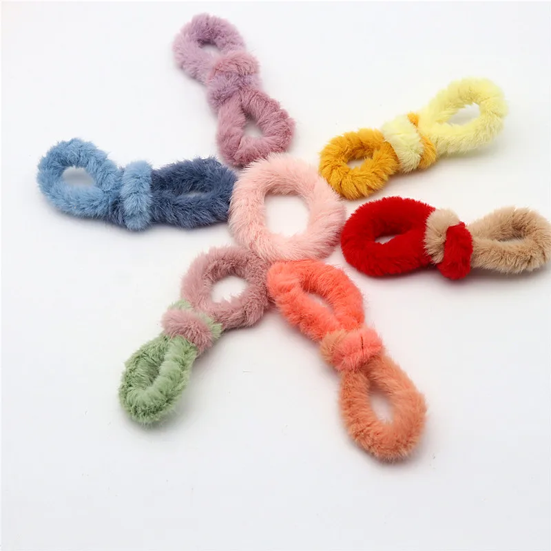 Cute Plush Hair Rope Girls Ponytail Elastic HairBand Hair Accessories Elastic Rubber Band Hair Tie Balls Hair Accessories 4/8pcs