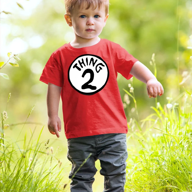 Kids T Shirt red Boys Shirt Girls T-shirt Thing 1 Thing 2 Red Shirts Thing 3 Shirt Children Clothes sport fashion clothing