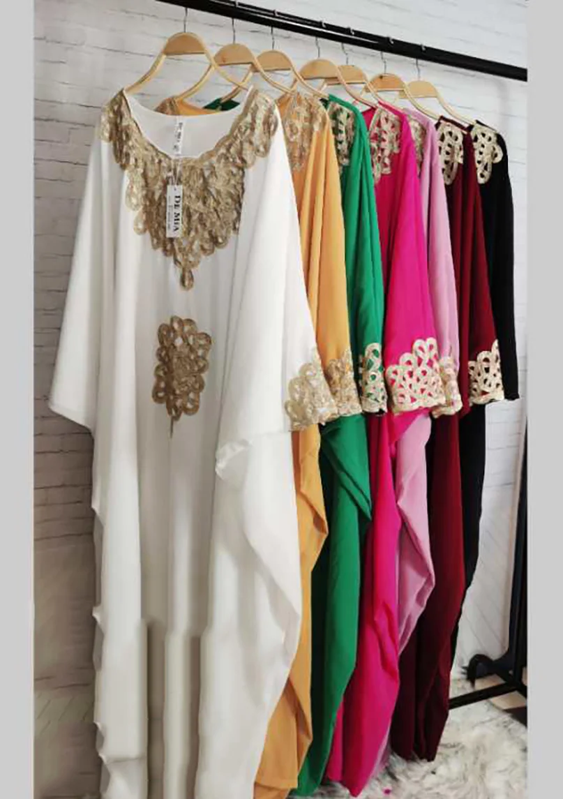 MA MA DA African Clothing Dashiki For Women\'s Abaya Stylish Chiffon Fabrics Loose Long Dress Free Size Bust 220 Cm Length 150