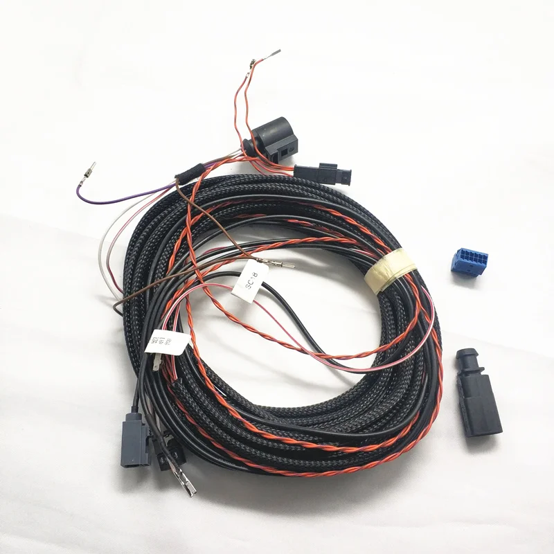 Car Rear View Reversing Trajectory Camera Cable Emblem Flip RVC track position connector wiring For VW Passat B8 CC Golf 7.5 MQB