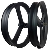 Fat Bike Tri Spoke Wheelset 26er Snow 3 Ride Wheel Carbon 90x40mm Tubeless Thru Axle Hub Front 135/150mm Rear 170/177/190/197mm