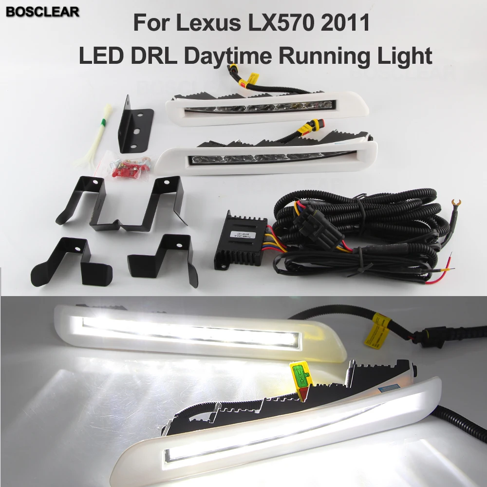 

2PC LED DRL Daytime Running Light Turning Signal/Fog Lamp Driving Bumper For Lexus LX570 2011 LED DRL Daytime Running Light