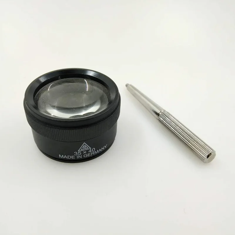 Portátil handheld lupa 35*40mm lidar com avaliação lupa 35x leitura jornal avaliação jóias