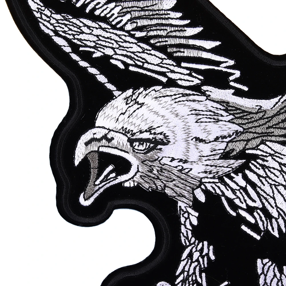 Black brave Eagle patches Cloth Clothing Embroidery Punk Rock Bike Patch Large Embroidery Biker Patch Motorcycle Clothes Patch