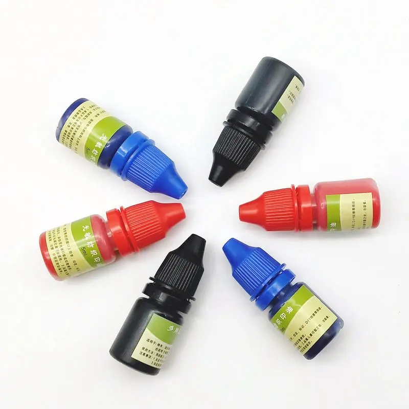 5ml and 10ml Ink Textile Clothes Waterproof Ink Special Ink for Students Children Name Stamp Printing on Clothing Wash Not Fade