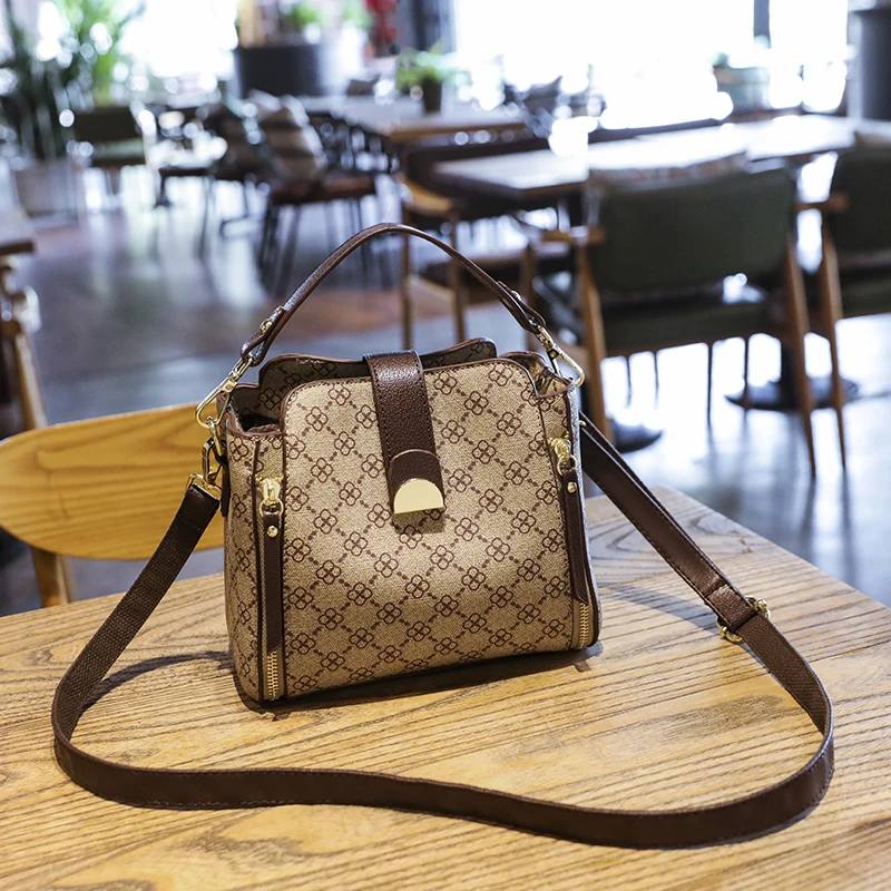 Women Bag 2023 New Trend With Top Handle Luxury For Phone Female Shoulder Crossbody Leather Vintage Fashion Small Plaid Handbags