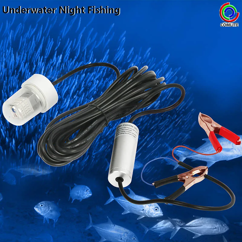 30W attracting Squid Fishing Light 3300LM R G B Underwater LED Diving Lights