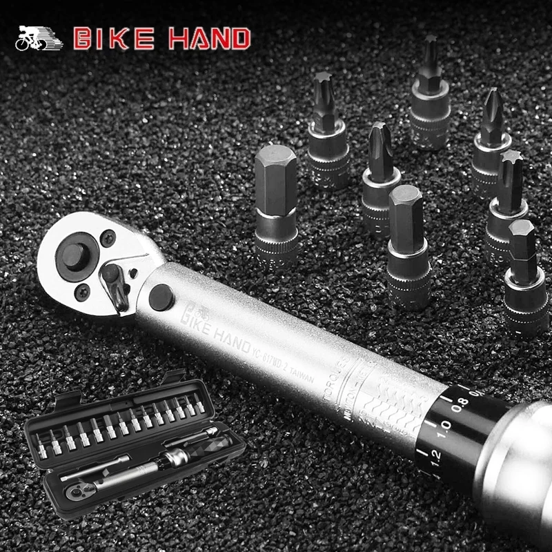 

Bike Hand Bike Tools 1-25 NM Bike Ratchet Torque Wrench Kit Multi Tool Bicycle Repair Tools Hexagon Key Set Bike Accessories