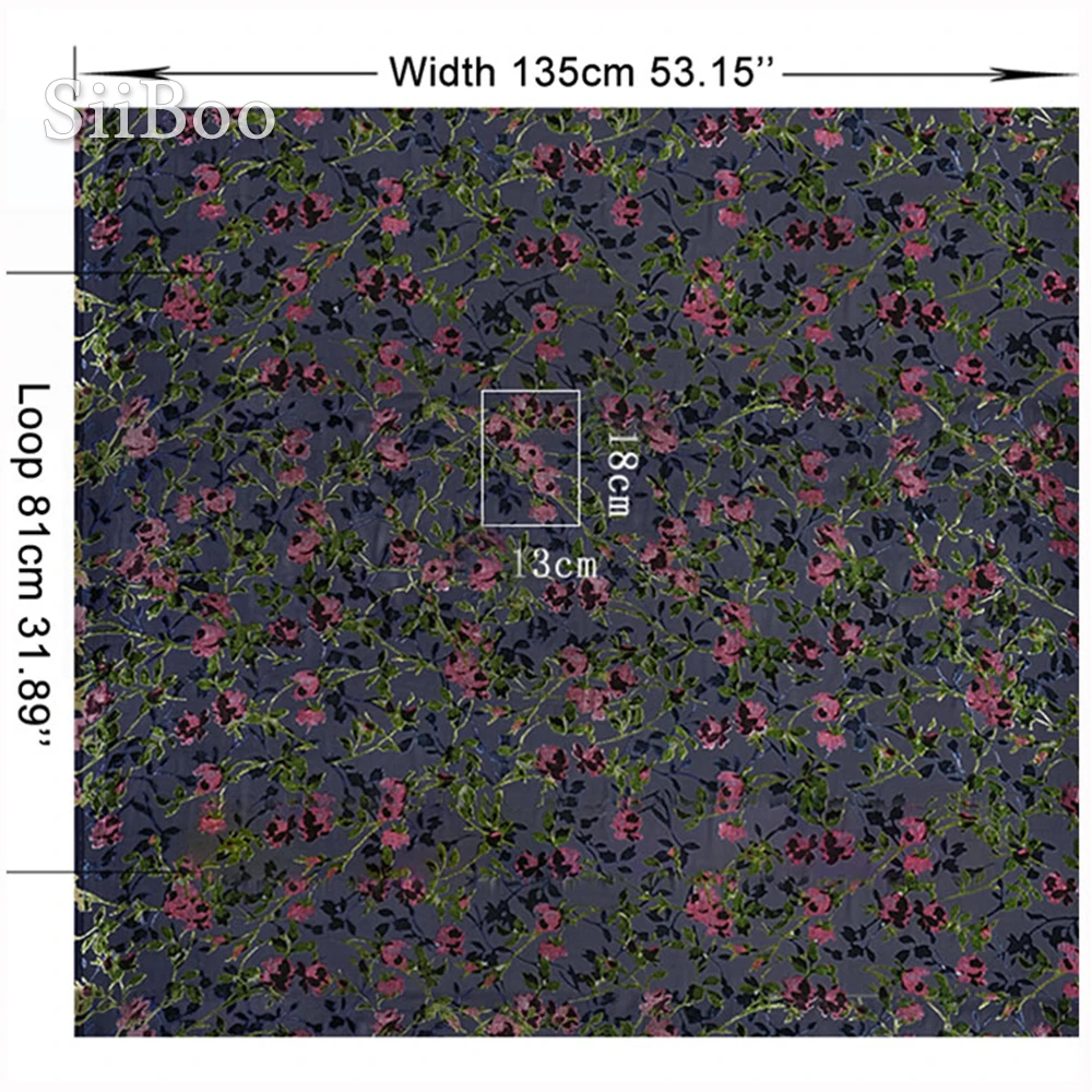 Elegant rose floral burnout rayon velvet silk fabric apparel for dress transparent natural silk tissu stoffens yarn cloth SP4891