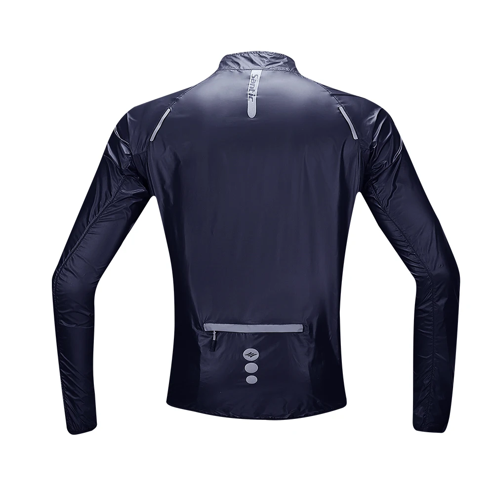 Santic Men\'s Cycling Skin Coat Lightweight Visible Waterproof & Windproof Windbreaker Packable MTB Bike Riding Running Jackets