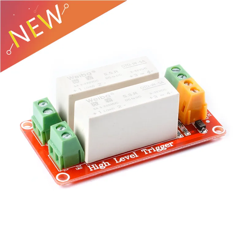 5A 1 2 Channel Way Relay Module High Level Trigger DC Solid State Relay Module Control Board Single Phase Device Electrical