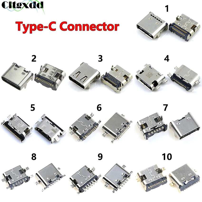 Cltgxdd 10PCS USB 3,1 Typ C Ladestation Anschluss Stecker Typ-C Buchse SMD DIP Weibliche Jack für Xiaomi Huawei Samsung Sony – Detail 1