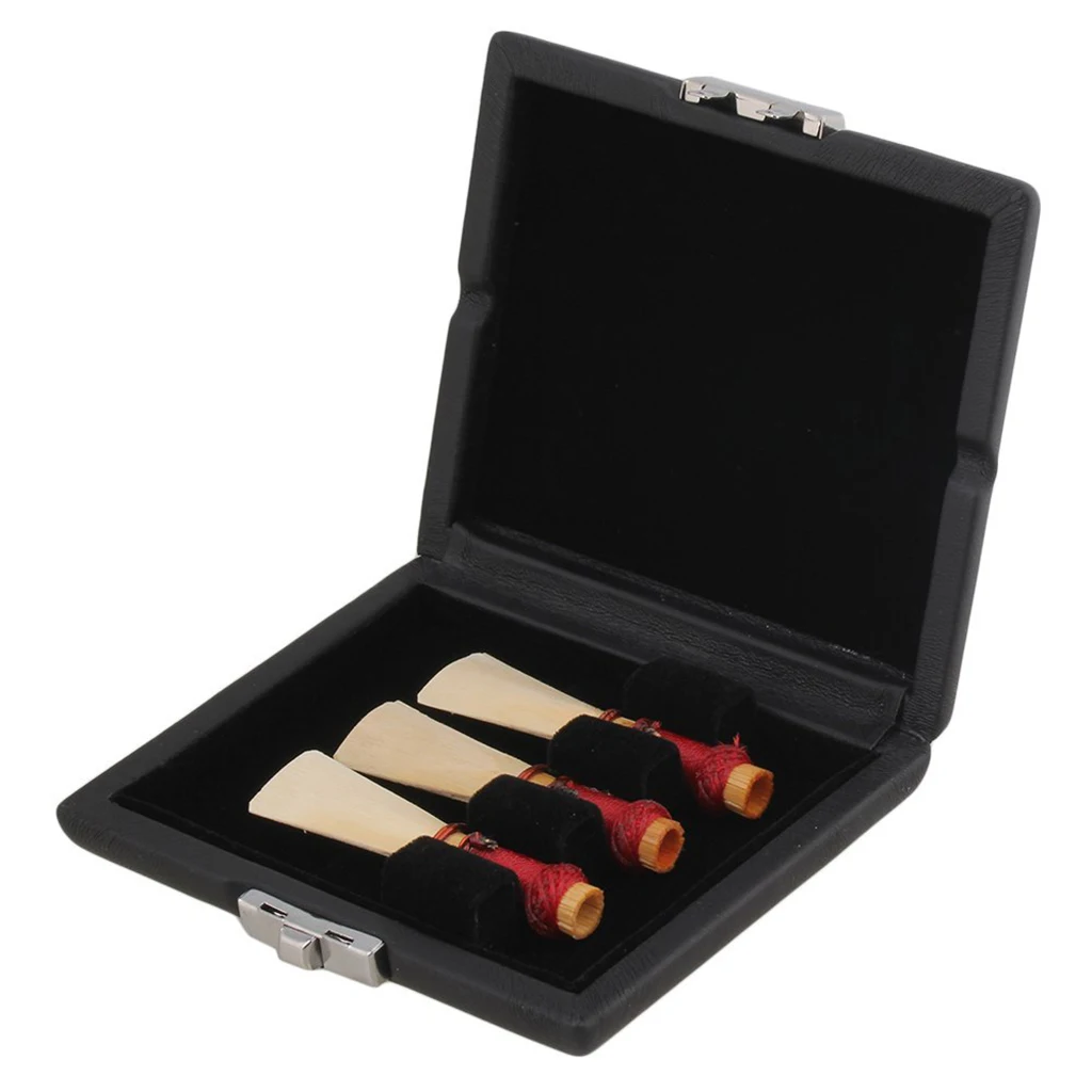 Wooden Bassoon Reeds Storage Case Holder Container Organiser Protector Hold 3 Reeds 3.62 x 3.07 x 0.86inch