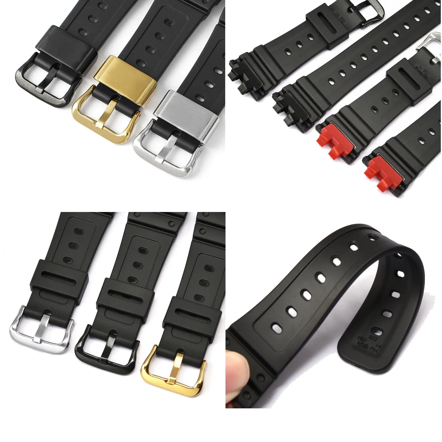 Watch Band for Casio G-SHOCK GMW-B5000 Steel Loop GMWB5000 Resin Watch Strap Rubber Pin Buckle Wrist Bracelet with Tools