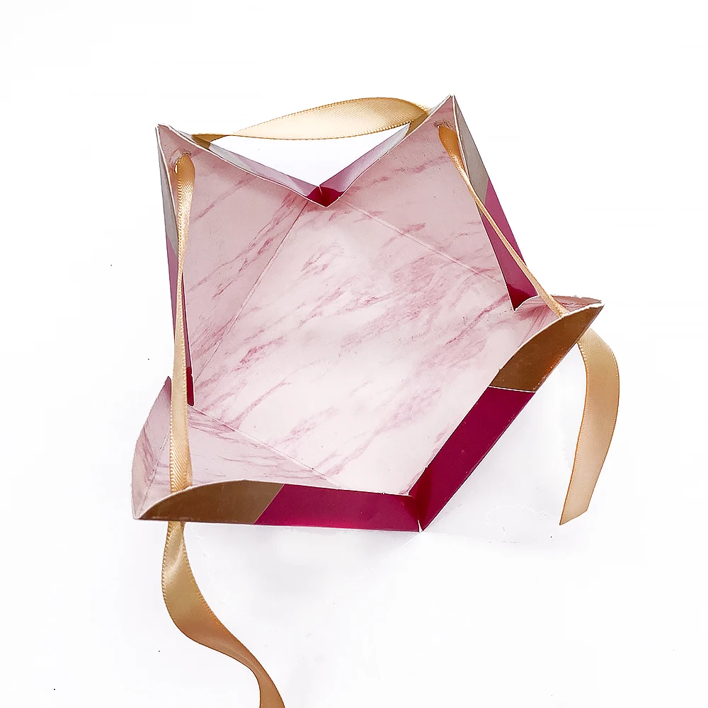 10Pcs Rose Red Triangular Pyramid Sweet Candy Box Paper Gift Boxes Chocolate Bags Gift Packing Box Wedding Favors Decoration