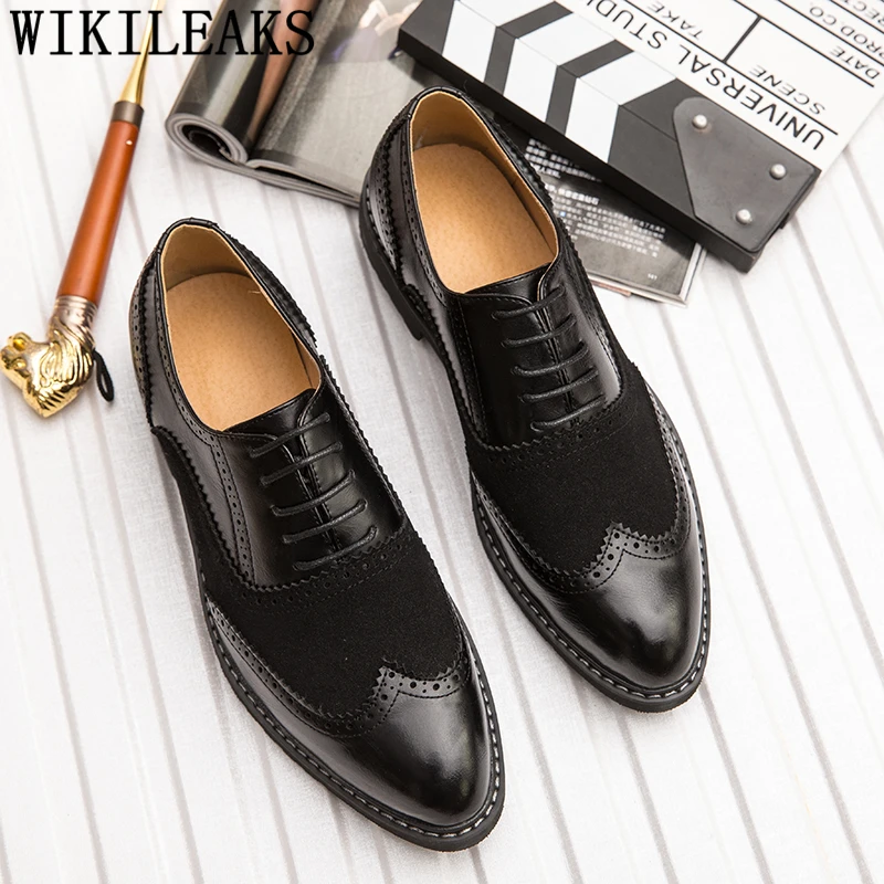 أحذية الزفاف الرجال فستان إيطالي رسمي البروغ أحذية الرجال الكلاسيكية Coiffeur فستان أسود أحذية خمر الرجال 2025 Zapatos Hombre Buty