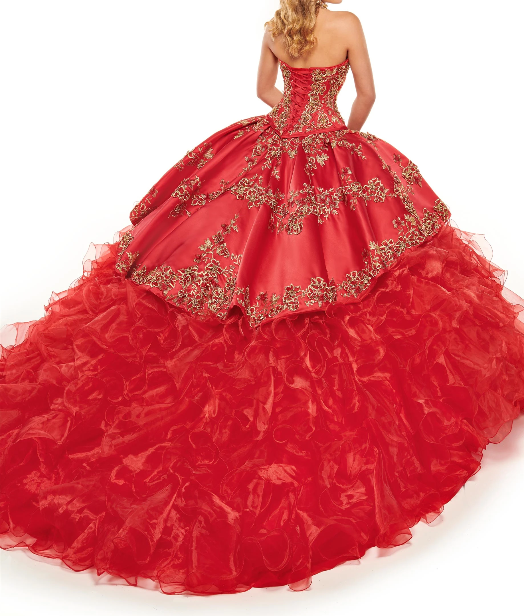 2021 vermelho sparkly vestido de baile quinceanera vestidos mãe filha querida bordado doce 16 vestido festa usar babados organza