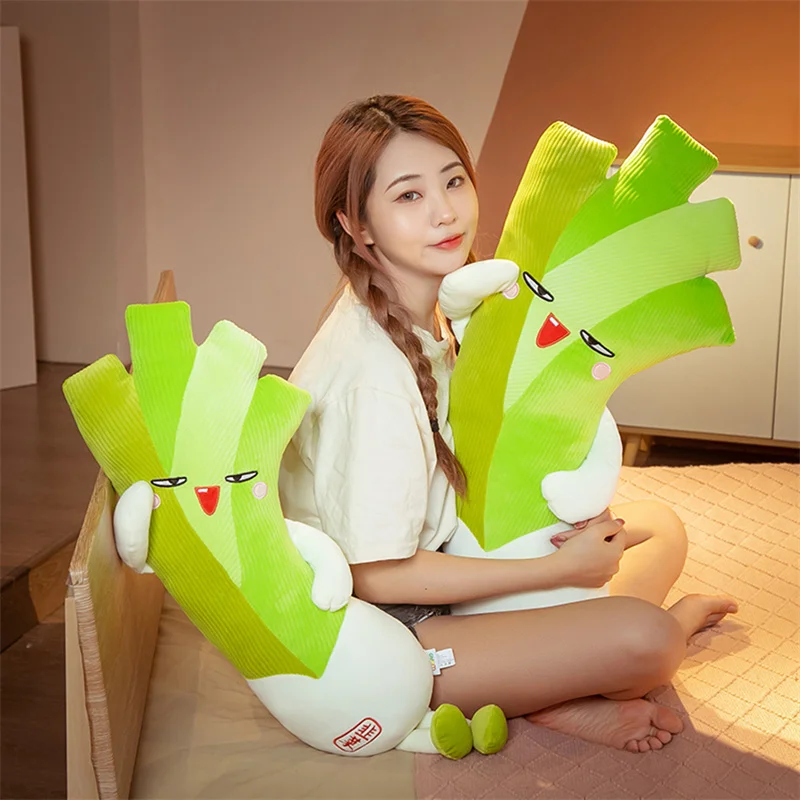 New Kawaii Creative Cartoon 75-95CM Leek Plush Toy Pillow Soft Sofa Decoration Cushion Children Cute Toy Office Sleepy Pillow