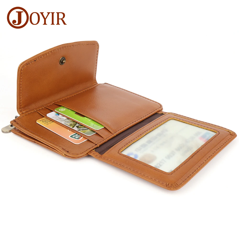 

JOYIR Women Wallet Genuine Leather Female Purse Mini Hasp Credit Card Holder RFID Short Wallets Slim Small Coin Purse Money Bag