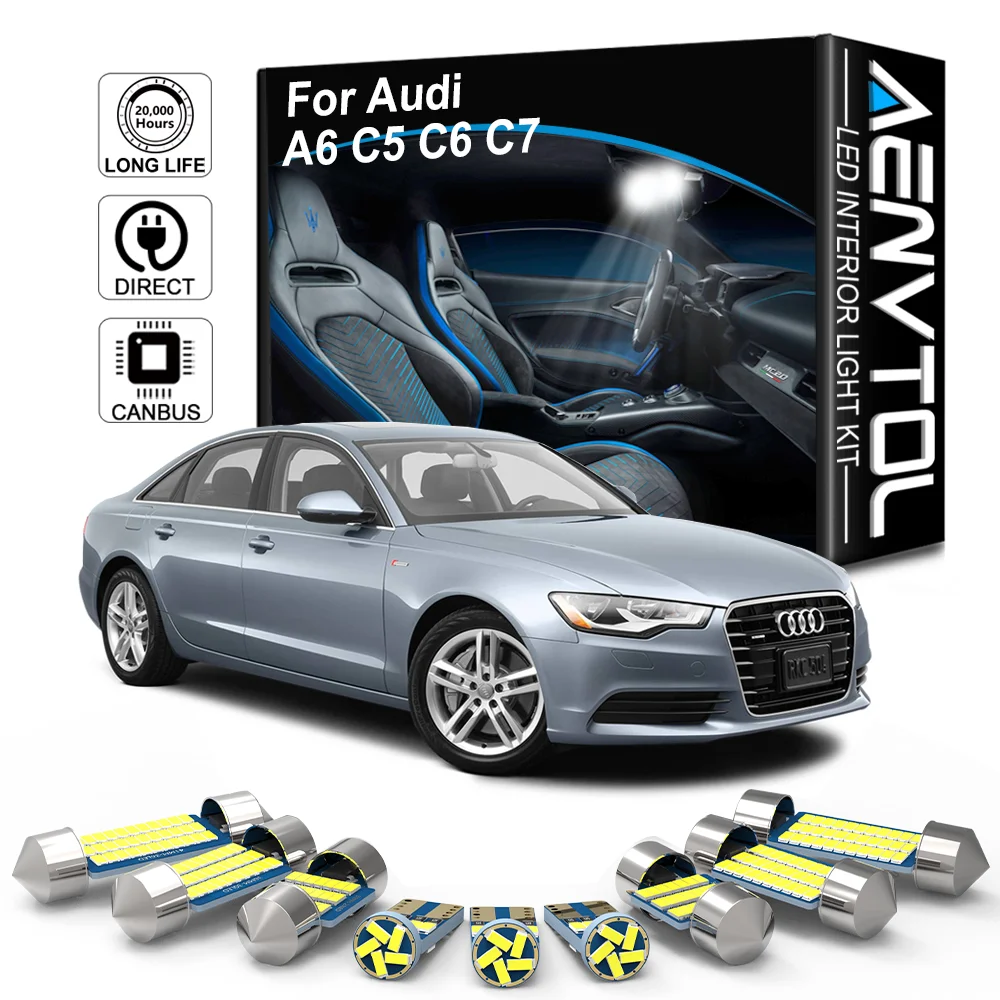 

AENVTOL Canbus For Audi A6 C5 C6 C7 4B 4F 4G 1999-2001 2002 2003 2004 2008 2012+ Vehicle LED Interior Light Accessories Kits