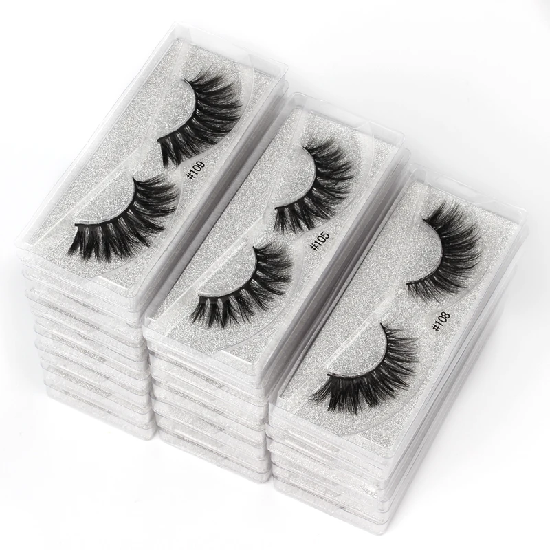 Lanjinglin Mink Eyelashes False Fluffy Lashes Bulk Fake Eyelashes Package Natural Eyelash Bulk Wholesale Eye Lashes mink