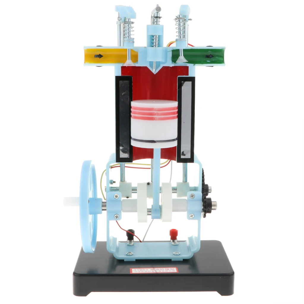 4 Stroke Hand Crank Gasoline Engine Model Internal Combustion Engine Model Physics Education Toy--17x11x30cm