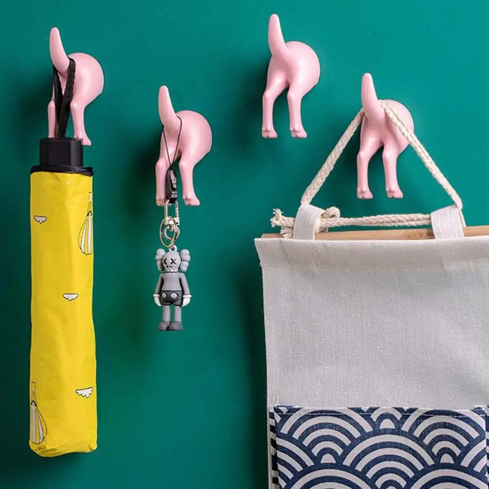 

Bathroom Dog Tail Towel Key Clothes Self Adhesive Wall Mounted Hanger Storage Rack Key Holder