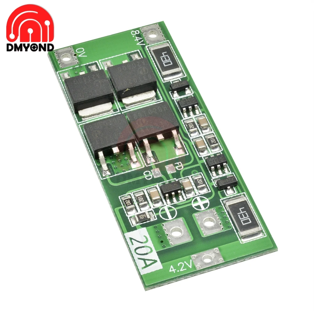 2S 20A Lithium Battery Protection BMS Board Lipo Cell Module with Balancer Intergrated Circuits for Drill Motor Lipo Cell Module