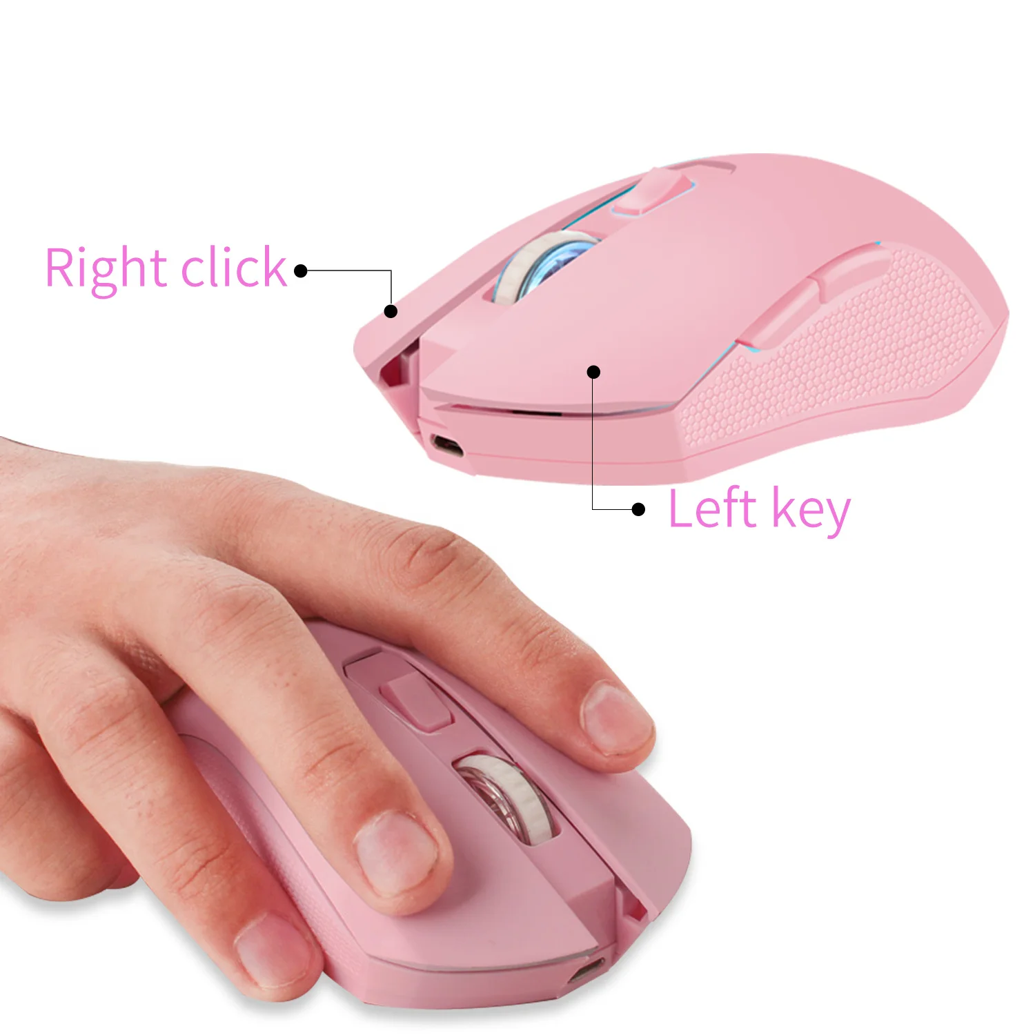 Sailor Moon 2400 DPI Wireless Mouse Rechargeable 7 Colors Backlit Gaming Mause Ergonomic Silent Matte Mice for Laptop Gamer Girl