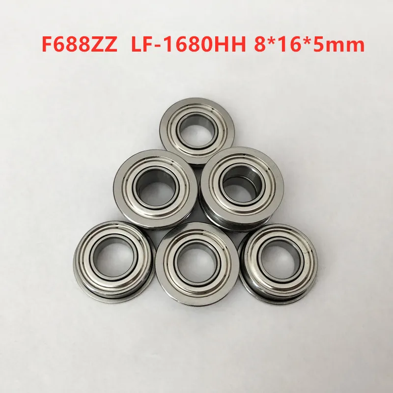 50pcs Flange bearings F688ZZ LF-1680HH 8*16*5mm miniature flange deep groove ball bearing 8mmx16mmx5mm