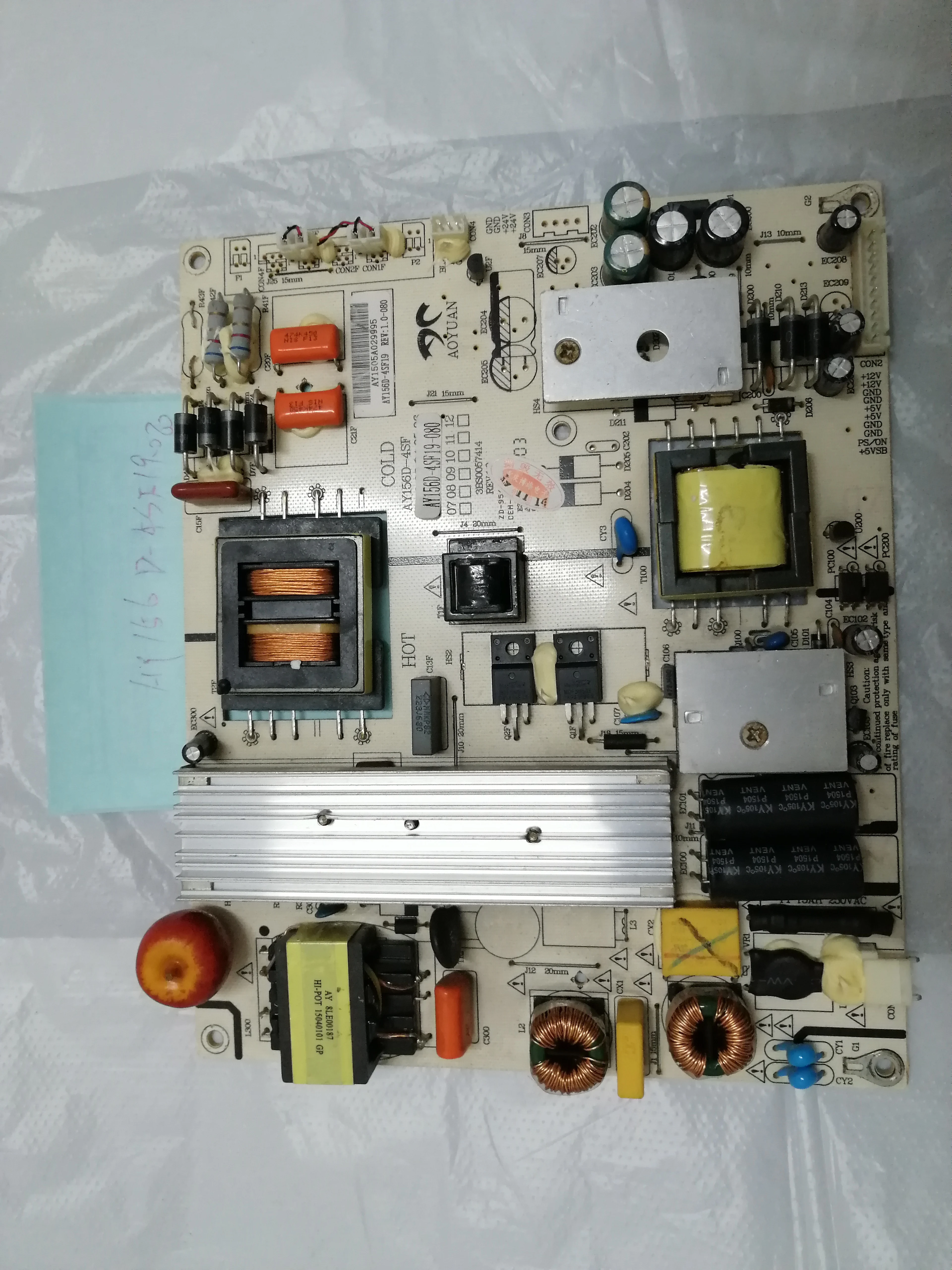 AY156D-4SF19-080 AY156D-4SF19 แหล่งจ่ายไฟสำหรับเชื่อมต่อกับ 55CE1168R3 T-CON เชื่อมต่อบอร์ด GLB วิดีโอ