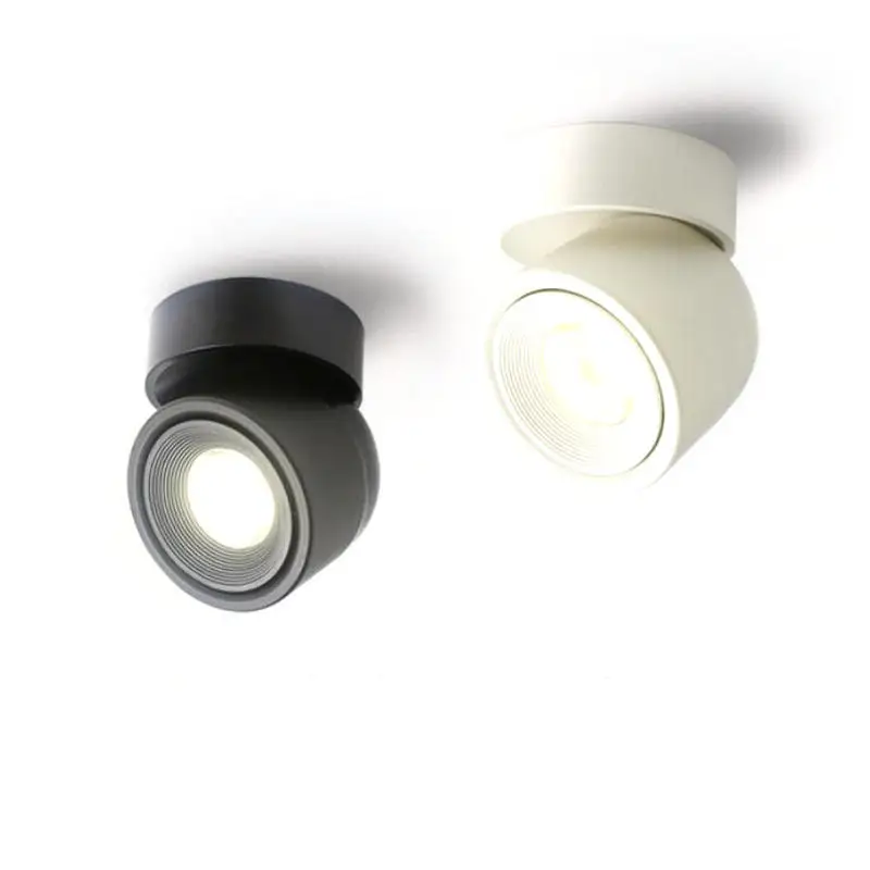 LED Ceiling Light Surface Mounted 360 Degrees Round Curve Rotation Lamp Cylinder Creative 10W Spot Light