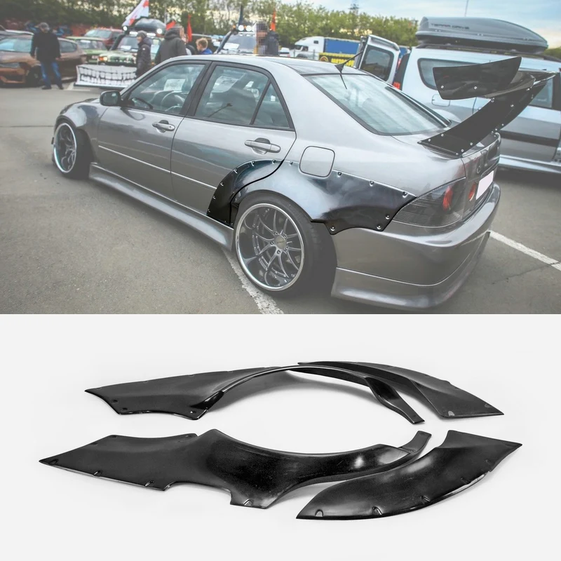 For Lexus 98-05 IS200 Altezza XE10 EPA Style Fiberglass Rear Fender 4pcs +65mm FRP Fiber Glass Wheel Flare Arch Cover Drift Kit