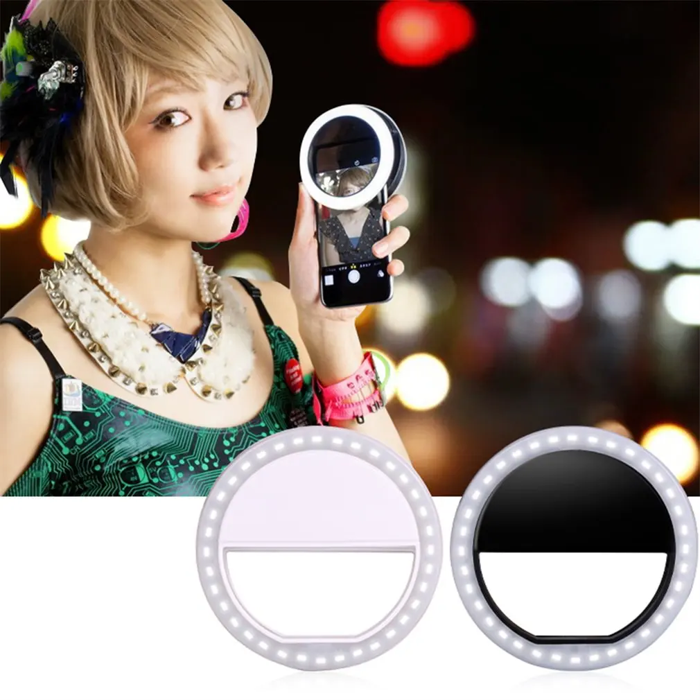 

Selfie 28 LED Ring Fill Light Portable Mobile Phone Selfie Light 3 Level Lighting Ring Clip For All Mobile Phones