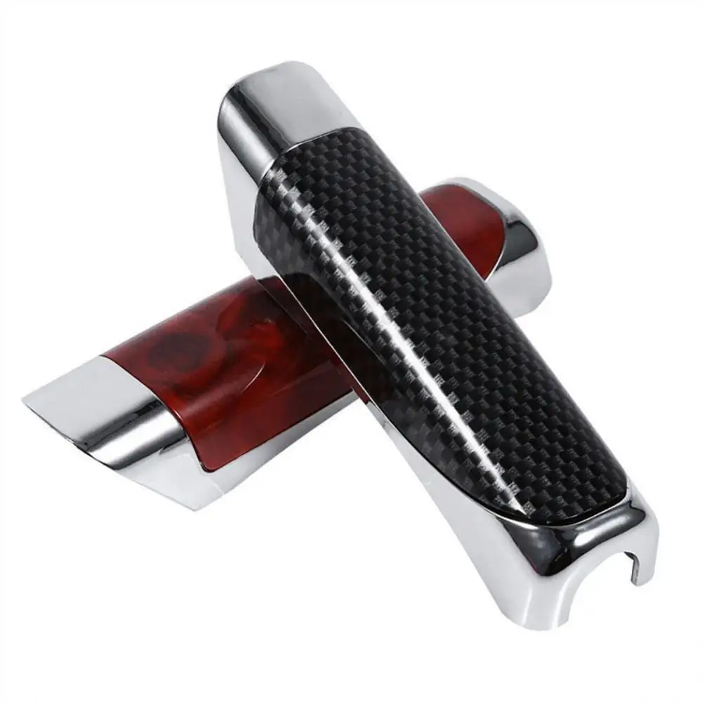 Universal Car Handbrake Protect Cover Styling Wooden Carbon Fiber Decor High Quality ABS Smooth SUV Interior Accessory