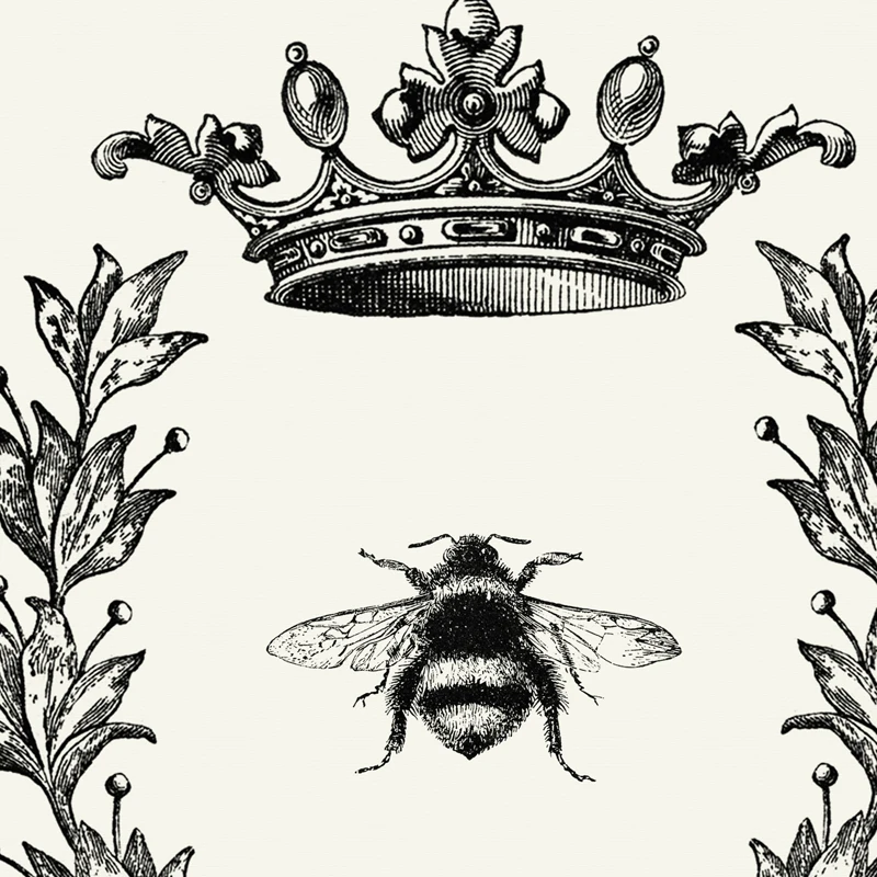 Bee Queen Prints Rustic Wall Art Picture Farmhouse Decor , Bee and Wreath Vintage Poster French Country Home Art Canvas Painting