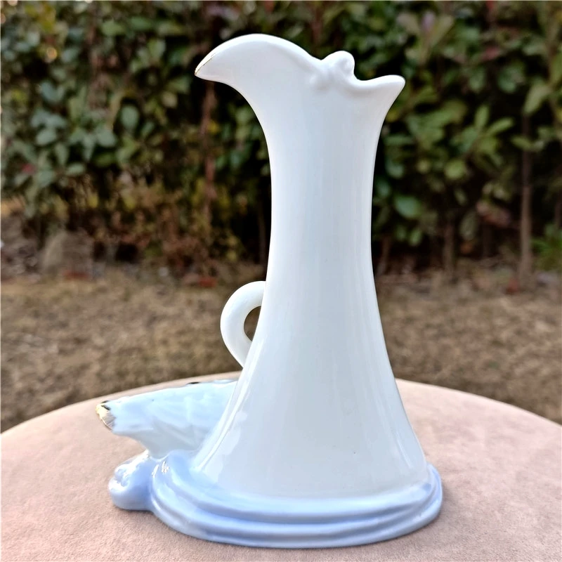 Vine Embossed Porcelain Swan Flower Vase Ceramic Cygnet Jardiniere Tabletop Houseware Ornament Decor Craft Gift for Mother\'s Day