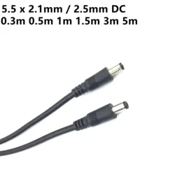 12V DC 전원 코드 플러그 케이블, 수-5.5 2.1, 2.5mm, 5.5x2.1mm, 2.5mm, 수 18AWG, 10A, 0.3M, 0.5M, 1m, 5M, 1.5M