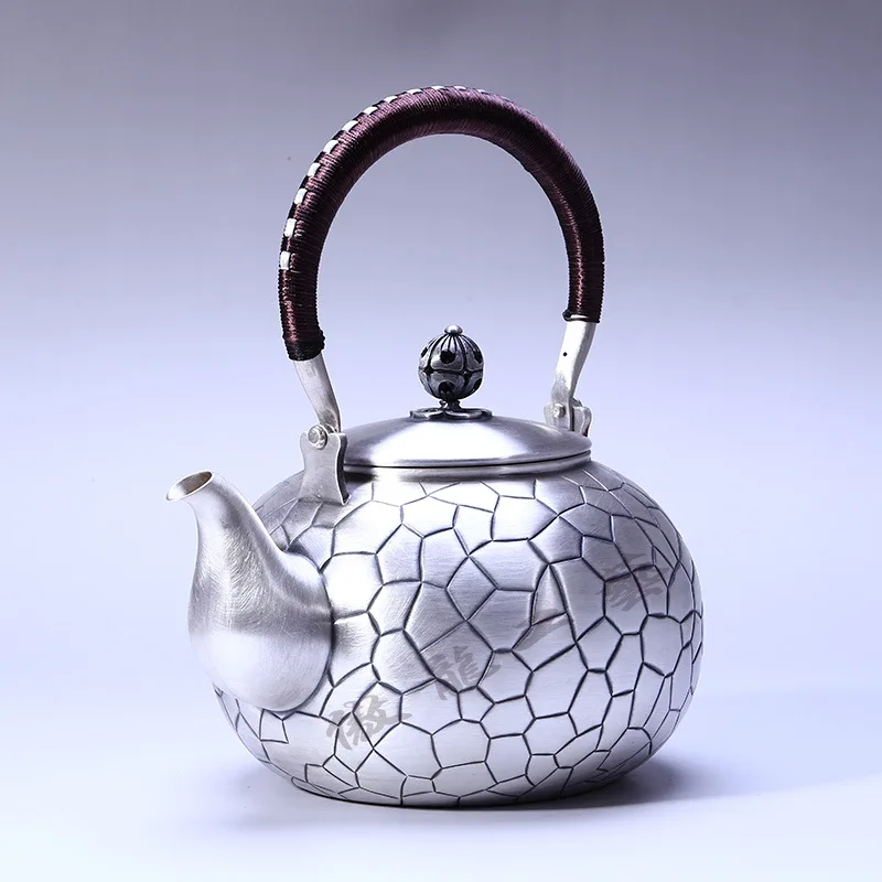 

Teapot, kettle, hot water teapot, iron teapot, stainless steel kettle, tea bowl, 1200ml capacity, handmade S999 sterling silver