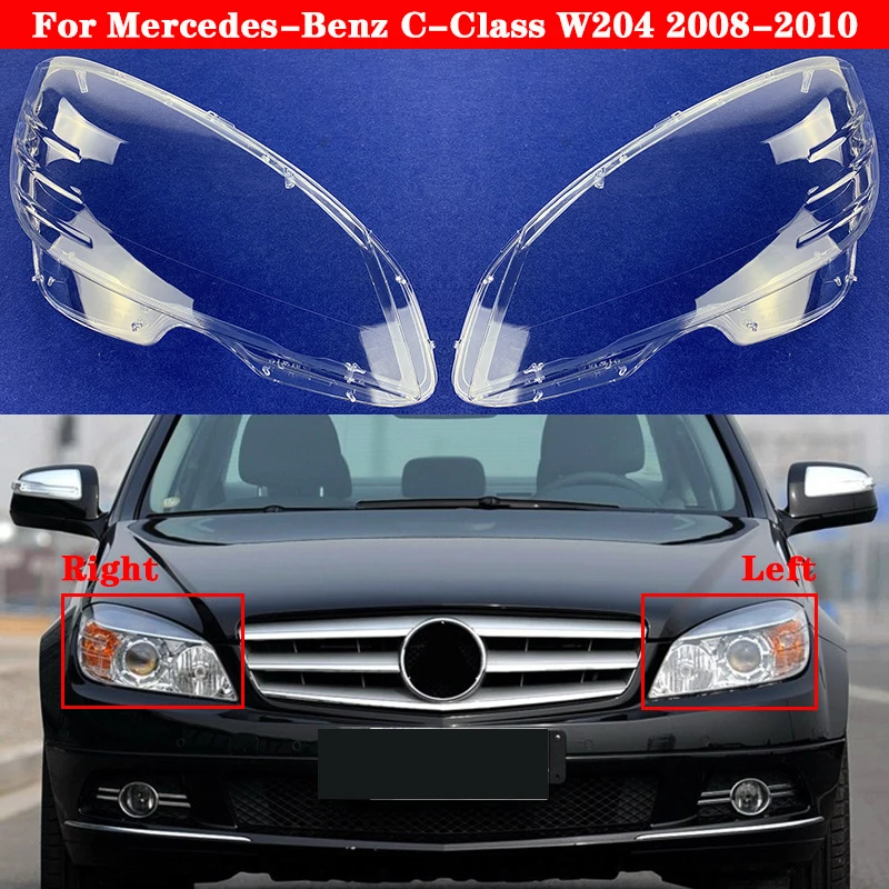 

Car Front Headlight Cover For Mercedes-Benz C-Class W204 c180 c200 c260 c280 c300 200k 180k 2008-2010 Lampcover glass Shell Caps