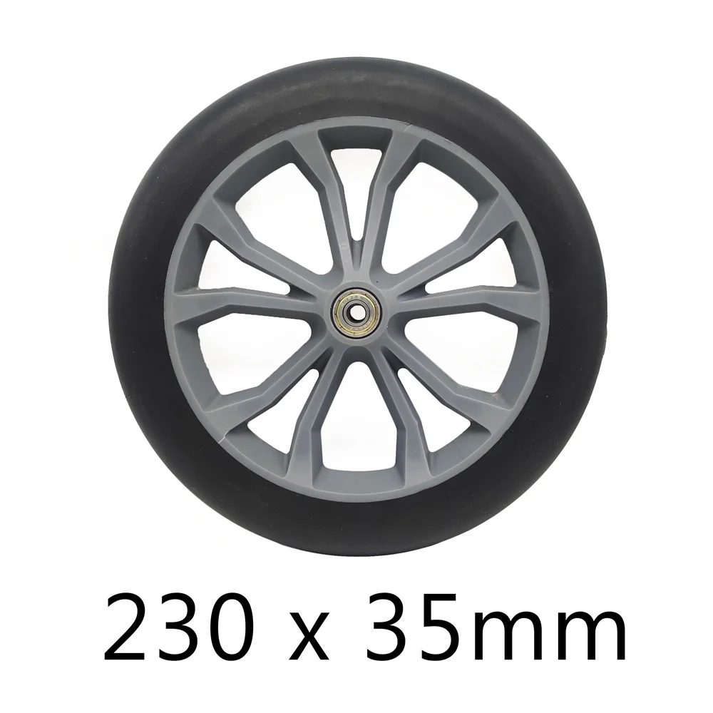 230mm 25mm Super Big Durable PU 88A 23cm 3.5cm Thickness Scooter Wheel Elastic Tyre Ruedas with ABEC7 608 608zz Bearing