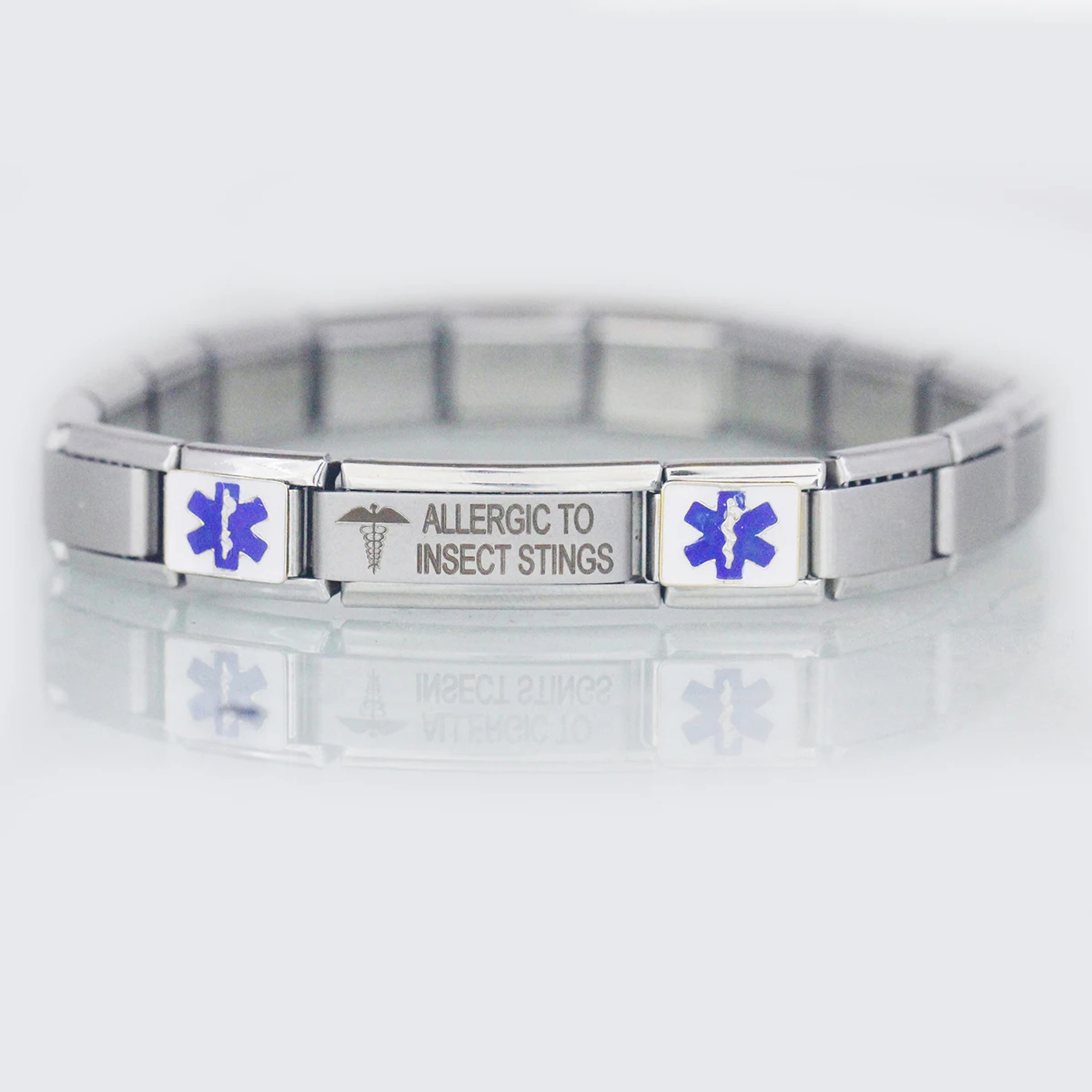 Wholesale Customize 9mm Links Superlink Medical Alert Custom Disease Name Italian Charms Bracelet Fit Zoppini Boxer