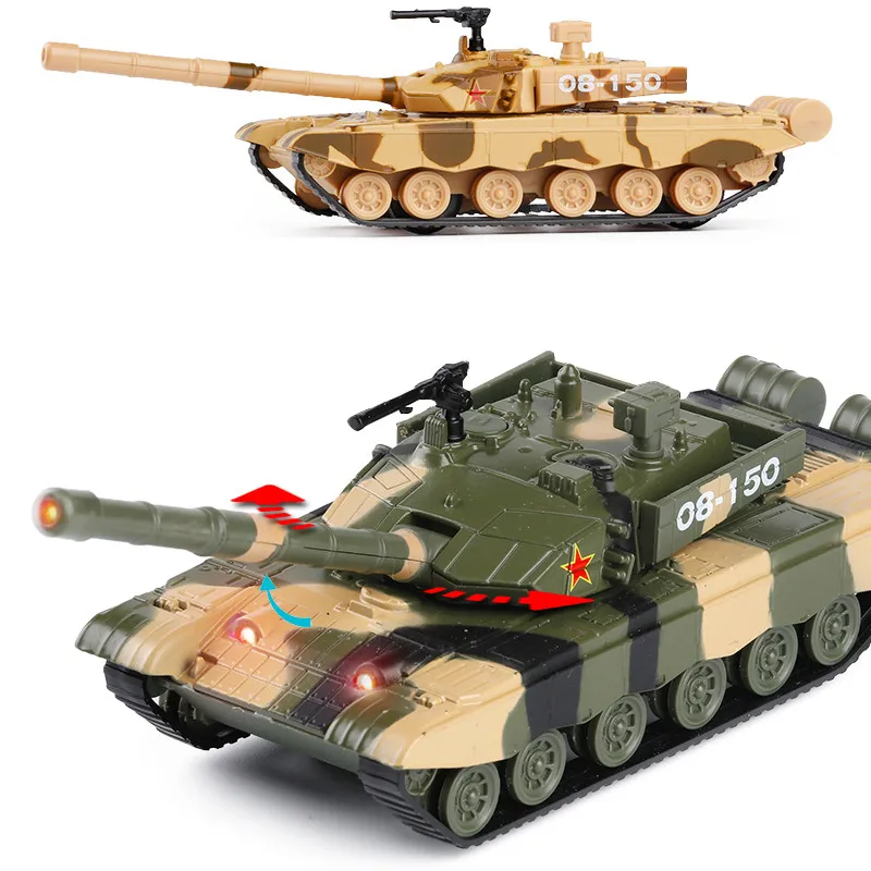 

Sale 1:50 T99 main battle armored tank alloy model,simulation die-cast sound and light pull back military toy,free shipping