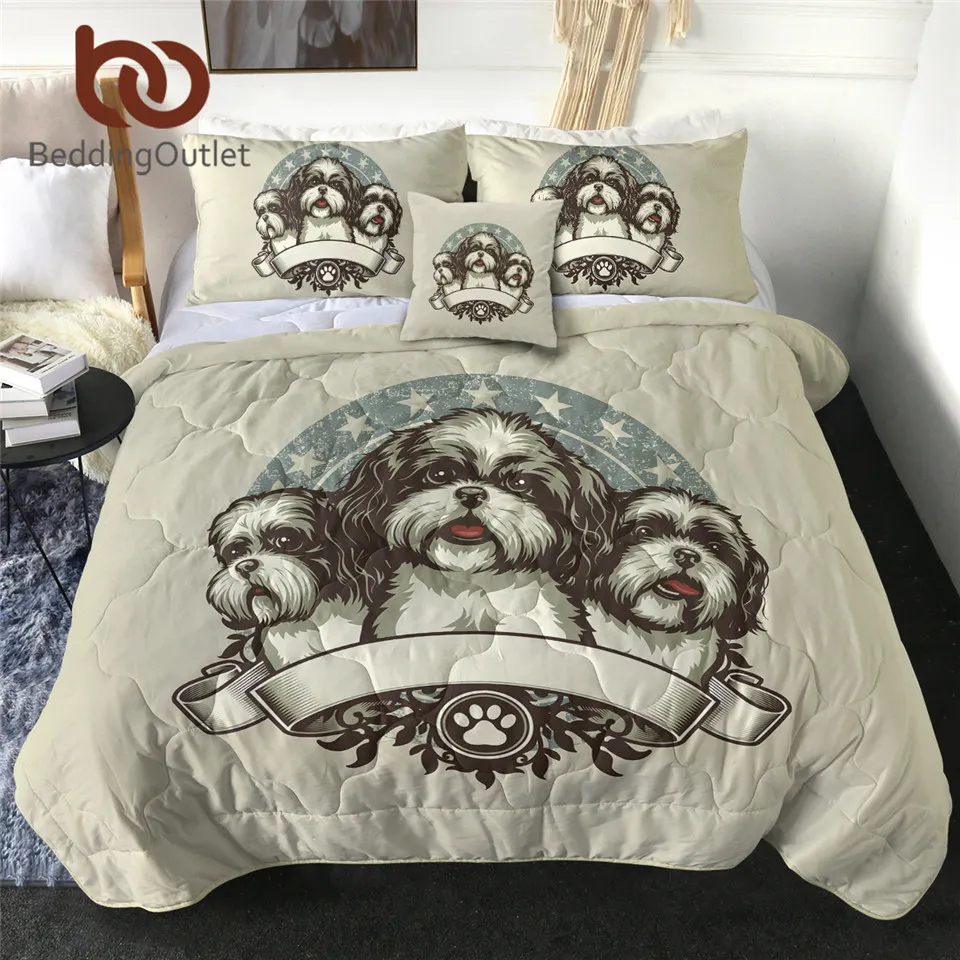 

BeddingOutlet Schnauzer Summer Quilt Cute Dog Air-conditioning Comforter King Size Animal Home Decor Grunge Banner Bed Cover