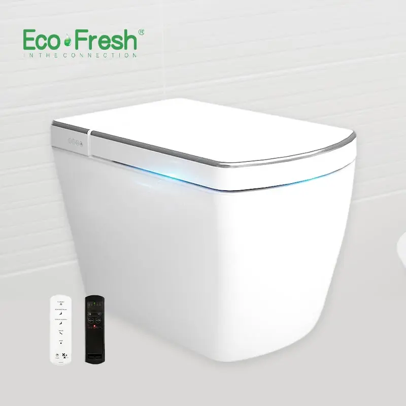 Imagem -02 - Ecofresh Sensor Automático de Descarga Elétrica Peça Única Inteligente sem Tanque Vaso Sanitário