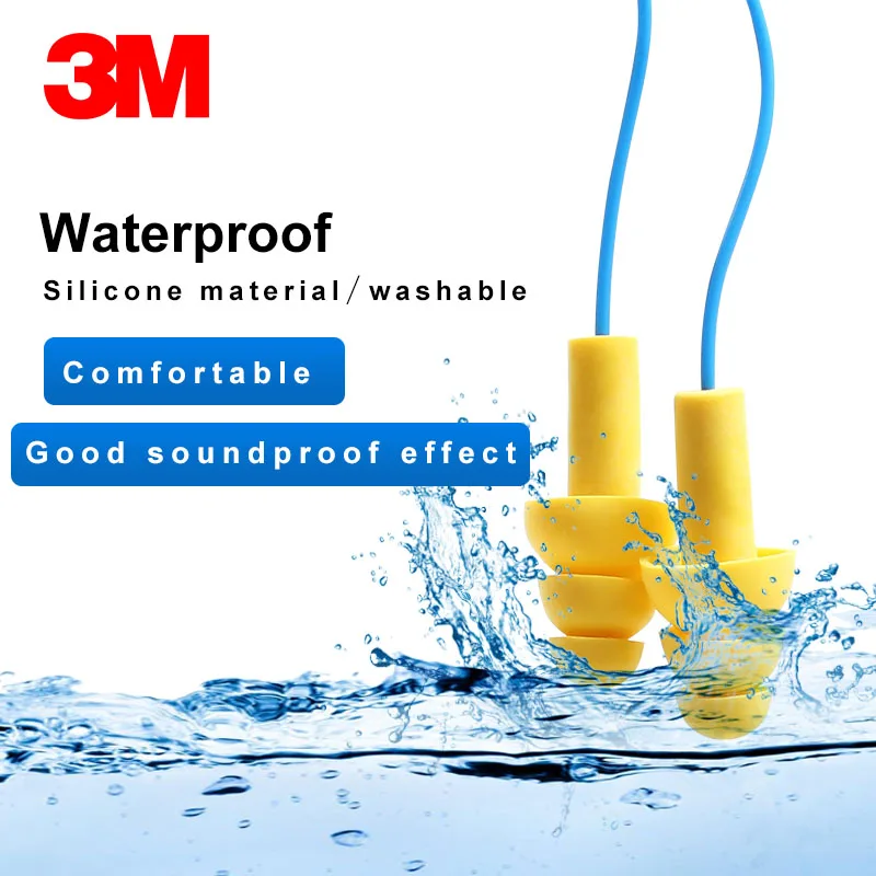 100pairs 3M 340-4004 Authentic Foam Soft Silicone EarPlugs Noise Reduction christmas tree Earplugs Swimming Protective earmuffs